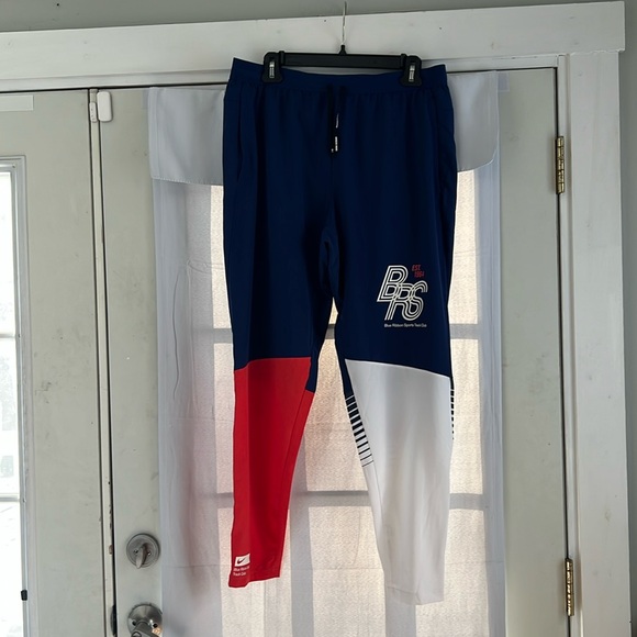 MENS LARGE NIKE PHENOM BRS BLUE RIBBON SPORTS RUNNING PANTS BLUE RED WHITE EUC - Picture 2 of 14